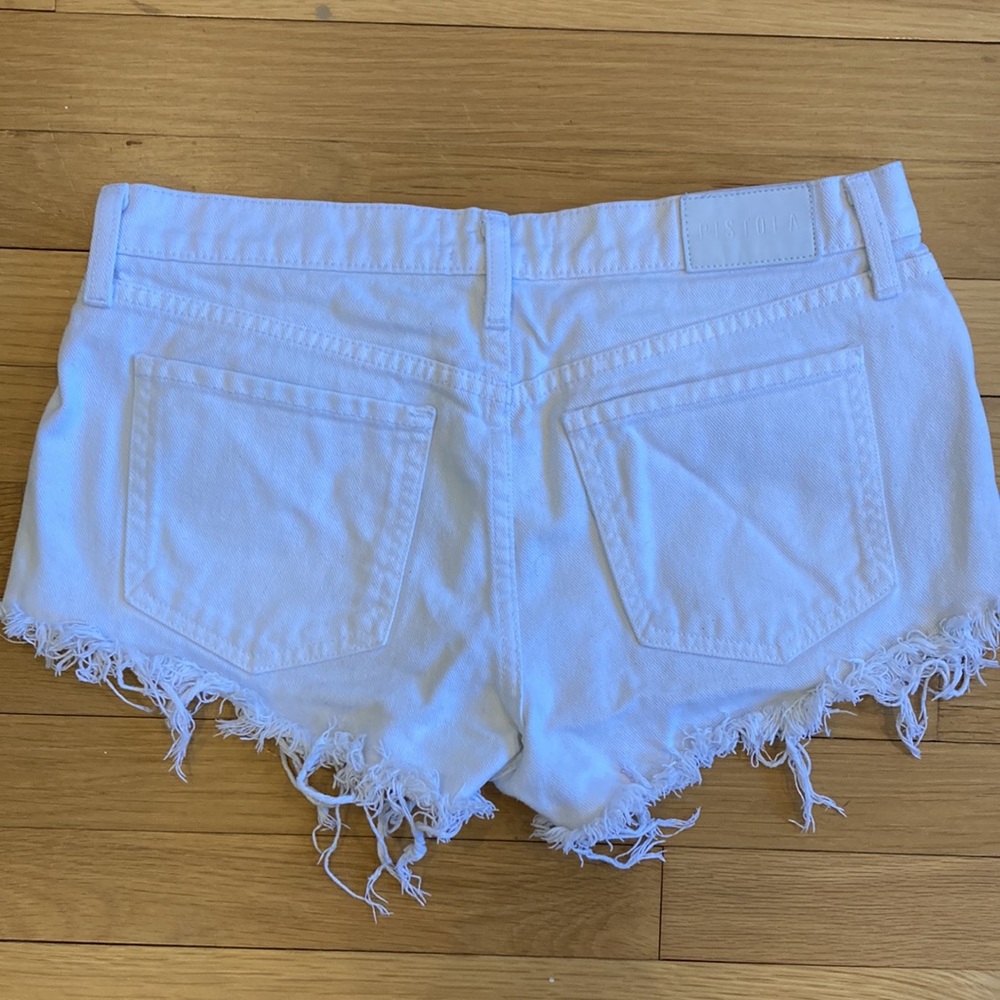 Pistola White Distressed Jean Shorts - Picture 4 of 6